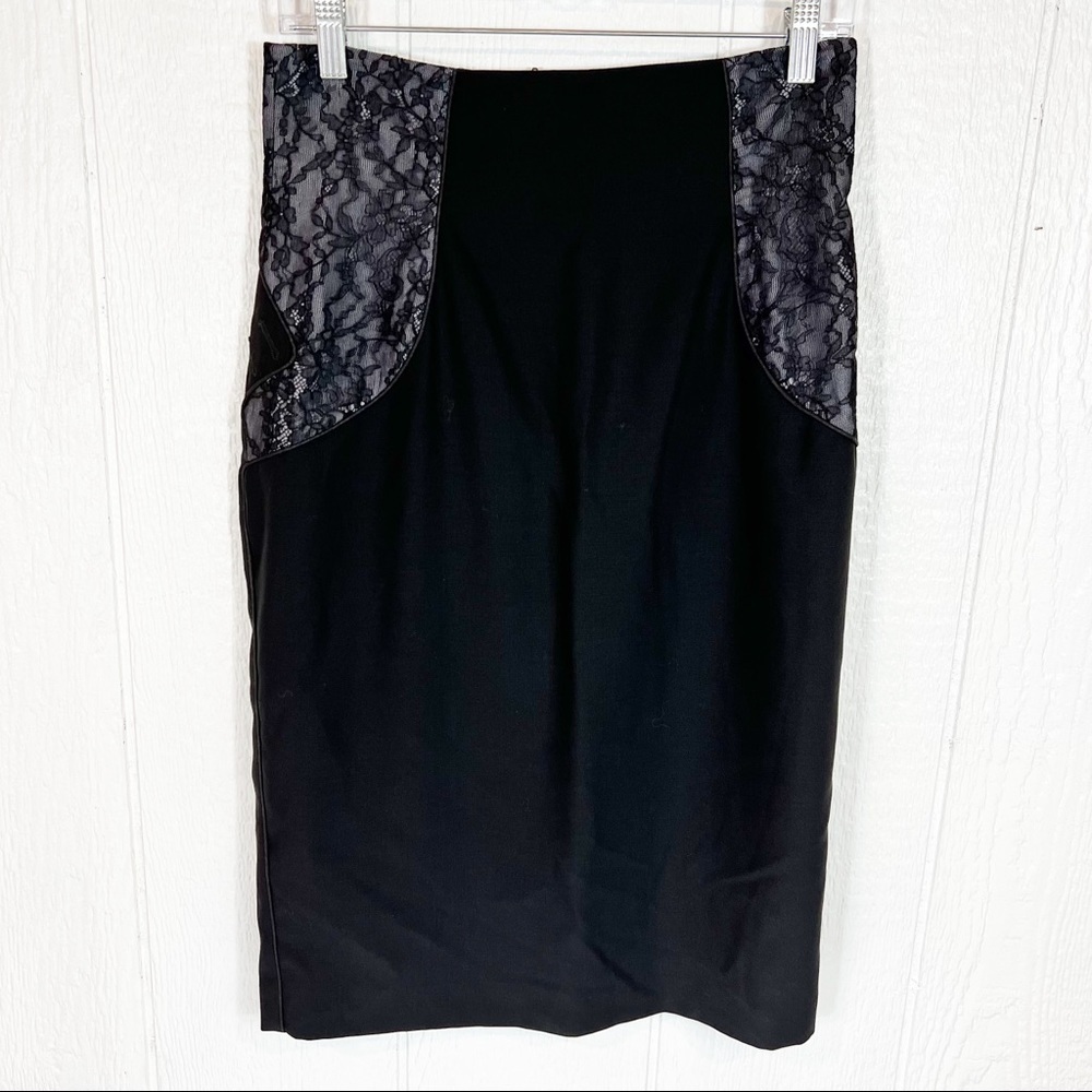 Hussein Chalayan Black Lace Designer Skirt
